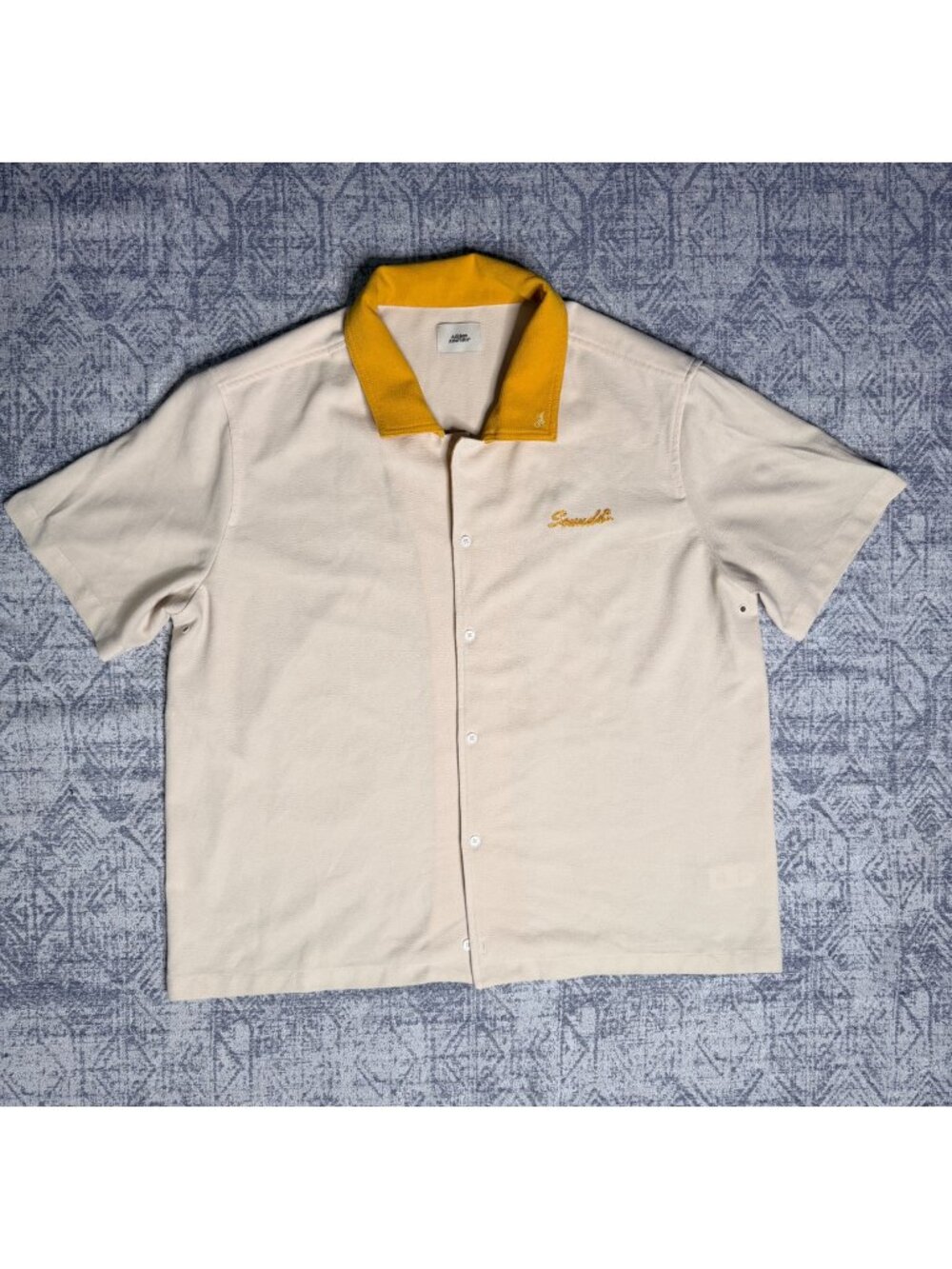 Adidem Asterisks Men's Slil Chain Stitch Collar Shirt Cream